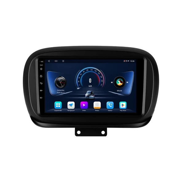 Fiat 500X 2014-2023 Android Multimedya 9 inç 6-64 GB CarPlay Navigasyon Ekran ürün görseli 1