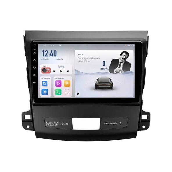 Peugeot 4007 2009-2010 Android Multimedya 9 inç 4-64 GB CarPlay Navigasyon Ekran ürün görseli 1