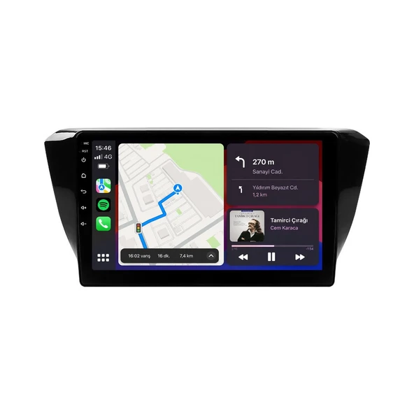 Skoda Superb 2015-2018 Android Multimedya 9 inç 8-128 GB CarPlay Navigasyon Ekran ürün görseli 1