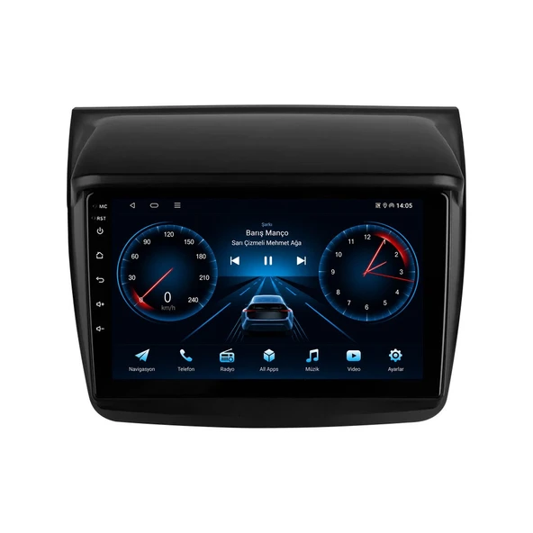 Mitsubishi L200 2007-2015 Android Multimedya 9 inç 8-128 GB CarPlay Navigasyon Ekran ürün görseli 1