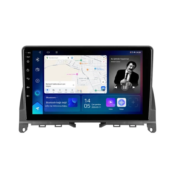 Mercedes C-Class 2007-2011 Android Multimedya 9 inç 10-256 GB Pro CarPlay Navigasyon Ekran ürün görseli 1