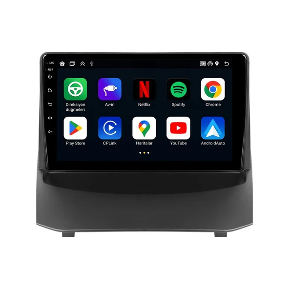 Ford Fiesta 2009-2017 Android Multimedya 9 inç 4-64 GB CarPlay Navigasyon Ekran ürün görseli 1