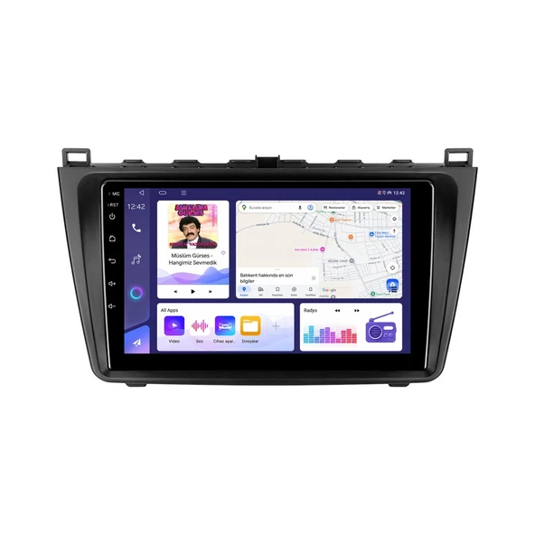 Mazda 3 2009-2012 Android Multimedya 9 inç 8-64 GB CarPlay Navigasyon Ekran ürün görseli 1