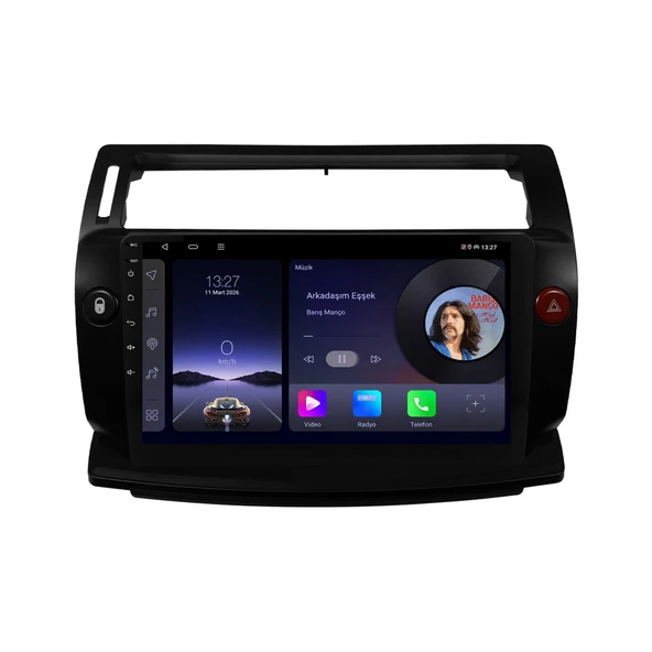 Citroen C4 2005-2011 Android Multimedya 9 inç 8-128 GB Pro CarPlay Navigasyon Ekran ürün görseli 1