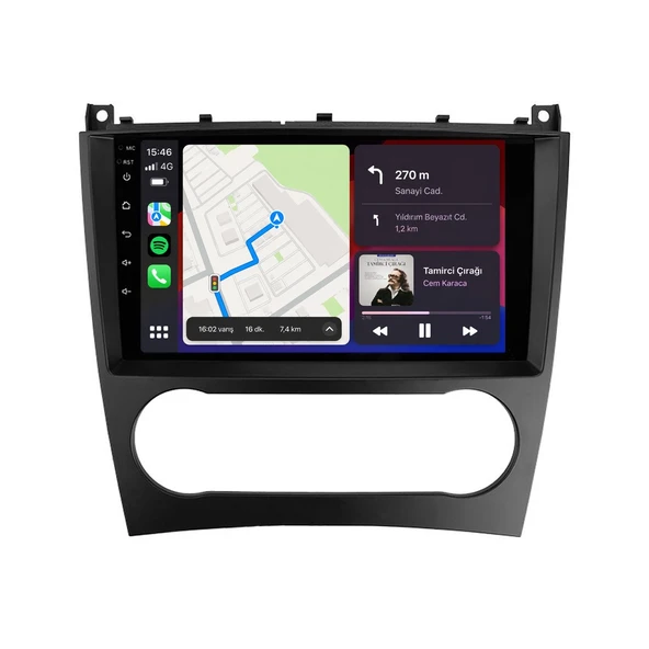 Mercedes CLC 2009-2011 Android Multimedya 9 inç 8-128 GB Pro CarPlay Navigasyon Ekran ürün görseli 1