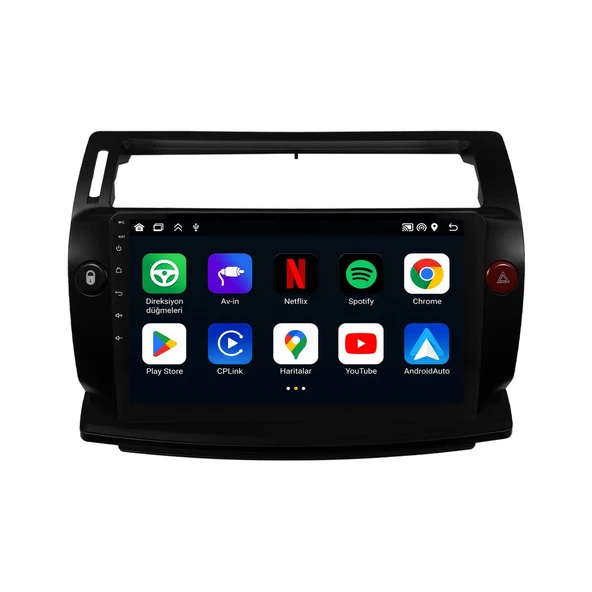 Citroen C4 2005-2011 Android Multimedya 9 inç 6-64 GB CarPlay Navigasyon Ekran ürün görseli 1