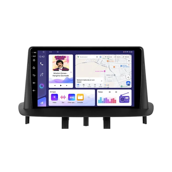 Renault Megane 2009-2015 Android Multimedya 9 inç 6-64 GB CarPlay Navigasyon Ekran ürün görseli 1