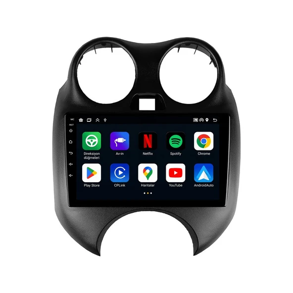Nissan Micra 2011-2013 Android Multimedya 9 inç 10-256 GB Pro CarPlay Navigasyon Ekran ürün görseli 1