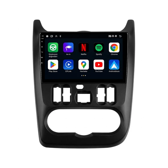 Dacia Logan 2009-2013 Android Multimedya 9 inç 8-128 GB Pro CarPlay Navigasyon Ekran ürün görseli 1