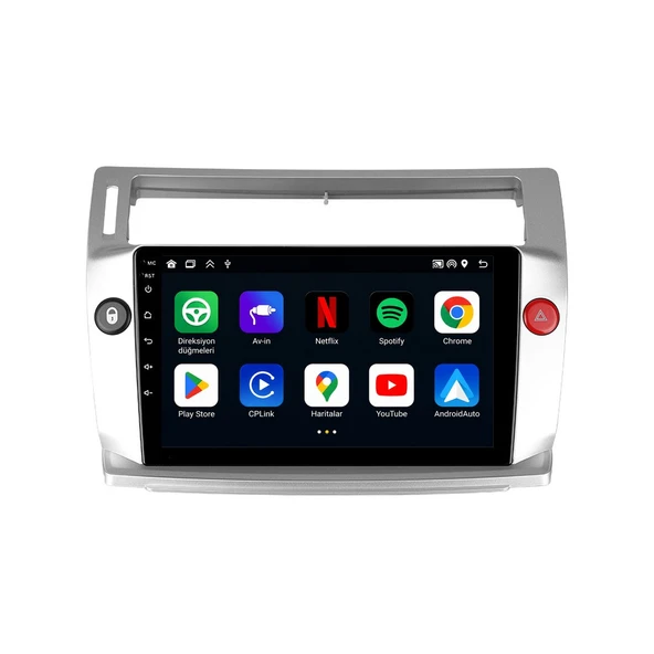 Citroen C4 2005-2011 Android Multimedya 9 inç 8-128 GB CarPlay Navigasyon Ekran ürün görseli 1