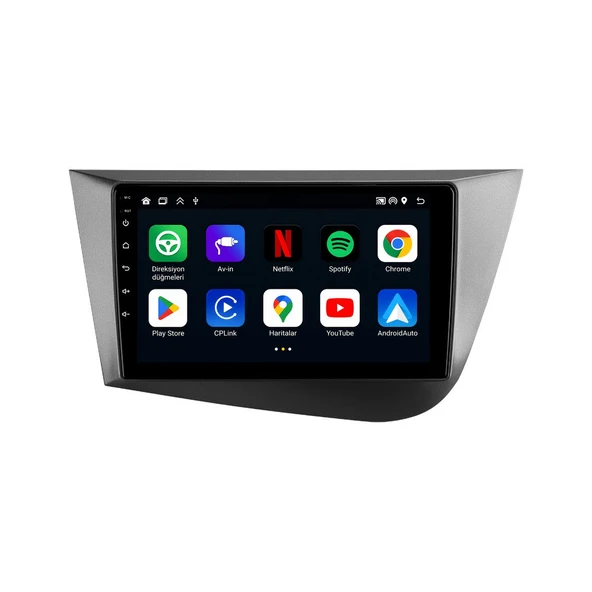 Seat Leon 2006-2012 Android Multimedya 9 inç 8-128 GB Pro CarPlay Navigasyon Ekran ürün görseli 1