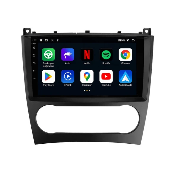 Mercedes CLK 2005-2009 Android Multimedya 9 inç 8-128 GB Pro CarPlay Navigasyon Ekran ürün görseli 1