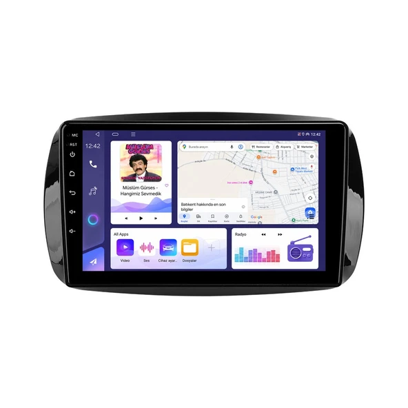 Smart Dragon Smart Fortwo 2016-2021 9 inç 8-64 GB Android Carplay Multimedya ürün görseli 1