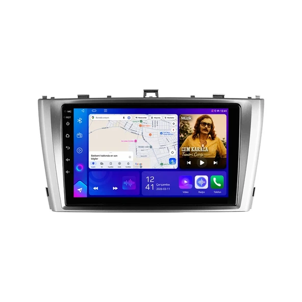 Toyota Avensis 2009-2014 Android Multimedya 9 inç 4-64 GB CarPlay Navigasyon Ekran ürün görseli 1