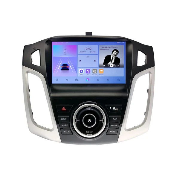 Ford Focus 2011-2018 Android Multimedya 9 inç 8-128 GB CarPlay Navigasyon Ekran ürün görseli 1