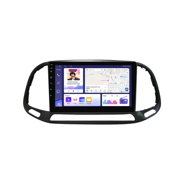 Fiat Doblo Panorama D4 2015-2021 Android Multimedya 9 inç 8-128 GB Pro CarPlay Navigasyon Ekran ürün görseli 1