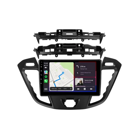 Ford Transit Custom 2012-2017 Android Multimedya 9 inç 4-64 GB CarPlay Navigasyon Ekran - Resim 4