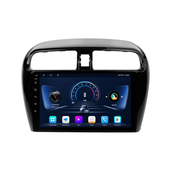 Mitsubishi Space Star 2013-2022 Android Multimedya 9 inç 8-128 GB Pro CarPlay Navigasyon Ekran ürün görseli 1
