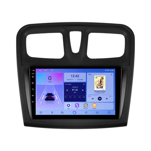 Renault Symbol 2013-2019 Android Multimedya 9 inç 4-64 GB CarPlay Navigasyon Ekran ürün görseli 1