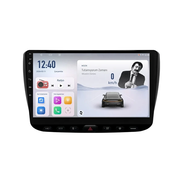 Fiat Punto 2012-2018 Android Multimedya 9 inç 8-64 GB CarPlay Navigasyon Ekran ürün görseli 1
