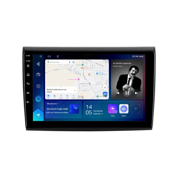 Fiat Bravo 2008-2013 Android Multimedya 9 inç 8-128 GB Pro CarPlay Navigasyon Ekran ürün görseli 1