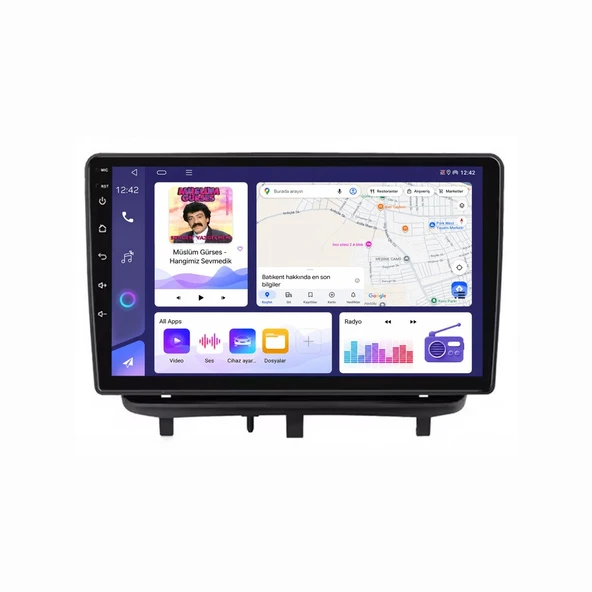 Opel Corsa 2007-2014 Android Multimedya 9 inç 10-256 GB Pro CarPlay Navigasyon Ekran ürün görseli 1