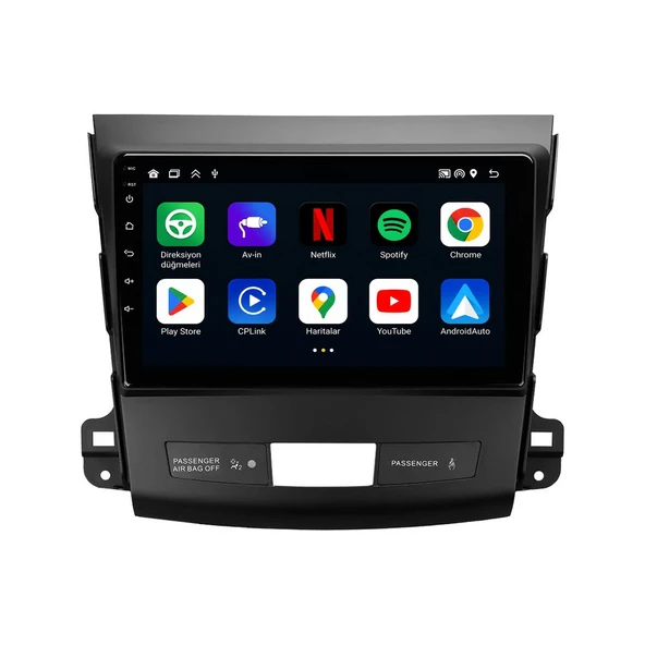 Mitsubishi Outlander 2009-2012 Android Multimedya 9 inç 8-128 GB CarPlay Navigasyon Ekran ürün görseli 1