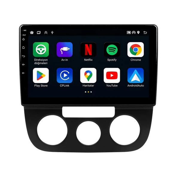 Volkswagen Jetta 2006-2009 Android Multimedya 9 inç 8-128 GB Pro CarPlay Navigasyon Ekran ürün görseli 1