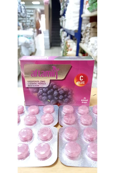 AFTAMİN Karamürverli Çinko Beta Glukan Drops 24 Adet Alftamin ürün görseli 1