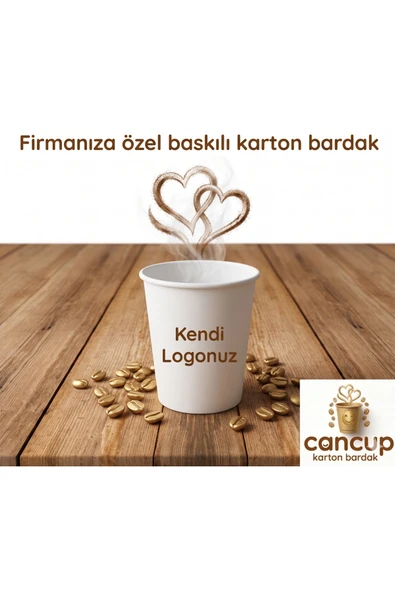 cancup karton bardak 500 Adet 7 Oz Karton Bardak "Yalova Basket" Baskılı Tek Kullanımlık Sıcak & Soğuk Uyumlu ürün görseli 1