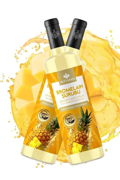 AFTAMİN Bromelain Ananas Içeren Detox Şurubu Bromelain Detox L-carnitin Içeren Detox Şurubu 2 Adet ürün görseli 1