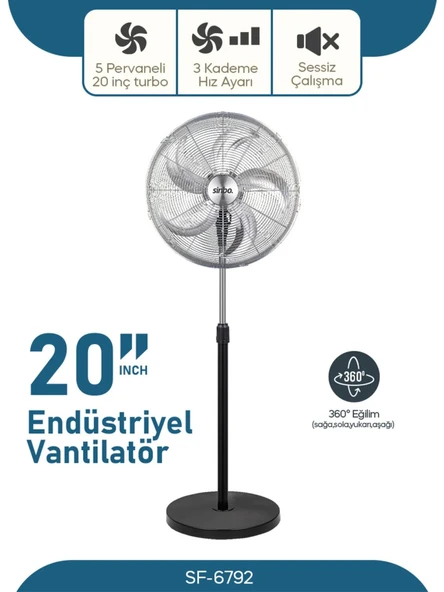 Sinbo SF-6792 Ayaklı Vantilatör - Siyah - 130 Watt ürün görseli 1