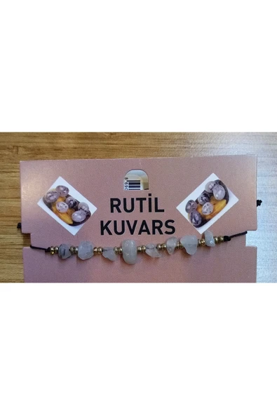 Berra Sifa Doğal Taş Ayarlanabilir Rutil Kuvars Taşı Bileklik ürün görseli 1