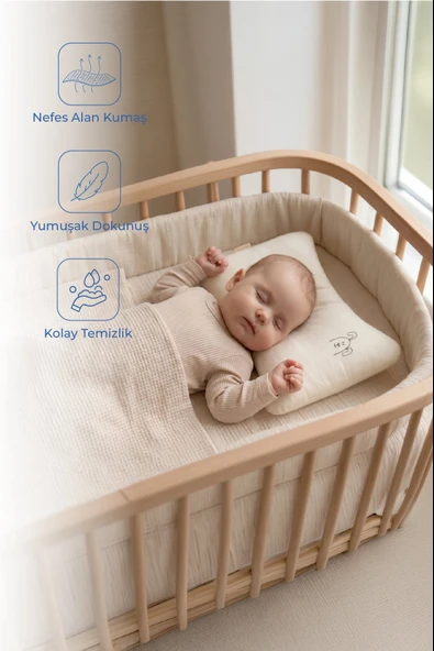 Babyjem Muslin Bebek Uyku Yastığı Ekru ürün görseli 1