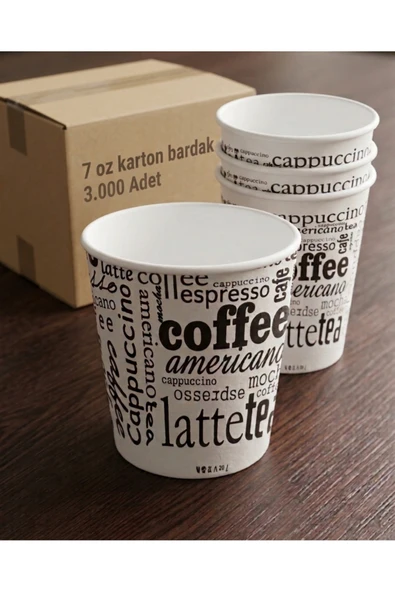 cancup karton bardak 6000 Adet 7 OZ Karton Bardak Ekonomik Paket Tek Kullanımlık Kağıt Bardak Sıcak & Soğuk Uyumlu ürün görseli 1
