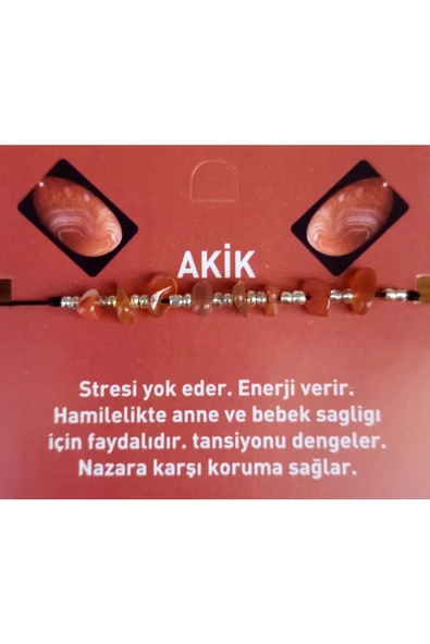 Berra Sifa Doğal Taş Ayarlanabilir Akik Taşı Bileklik ürün görseli 1