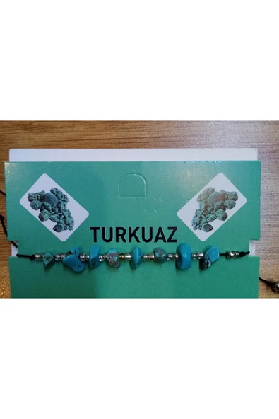Berra Sifa Doğal Taş Ayarlanabilir Turkuaz Taşı Bileklik ürün görseli 1