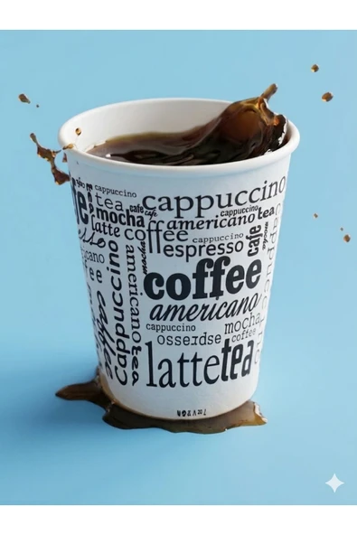 cancup karton bardak 50 Adet 7 Oz Karton Bardak Ekonomik Paket Tek Kullanımlık Kağıt Bardak Sıcak & Soğuk Uyumlu ürün görseli 1