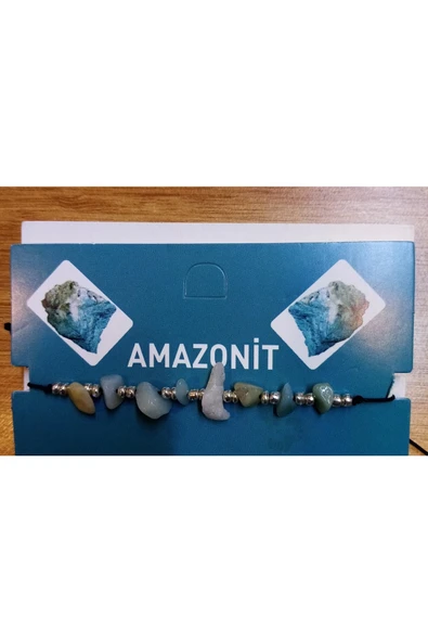 Berra Sifa Doğal Taş Ayarlanabilir Amazonit Taşı Bileklik ürün görseli 1
