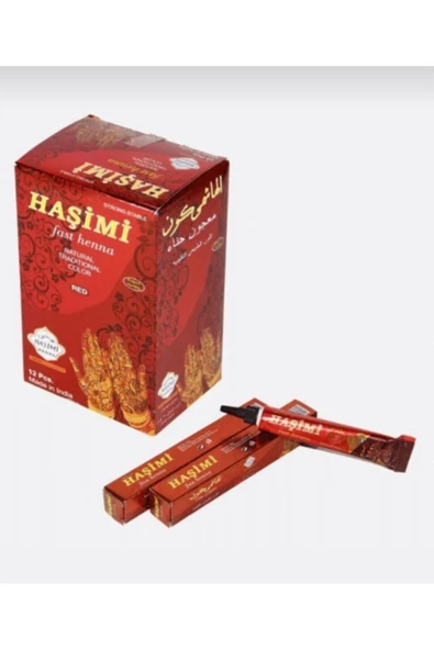 Haşimi Kırmızı - Kızıl Tüp Hint Kınası 12'li Kutu ürün görseli 1