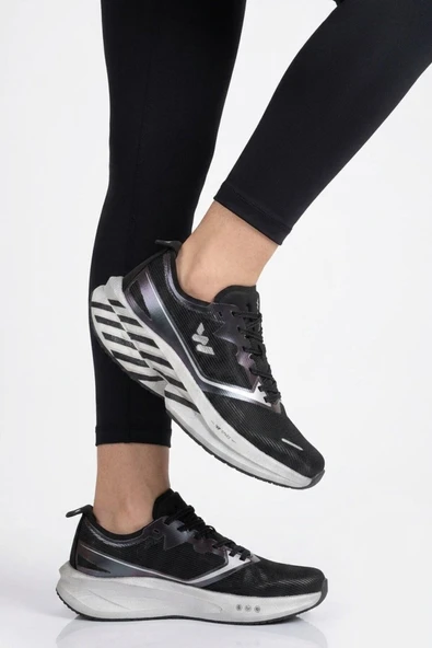 Walkway Siyah-Gümüş Hafif Esnek Unisex Koşu Yürüyüş ve Spor Ayakkabı Space G ürün görseli 1