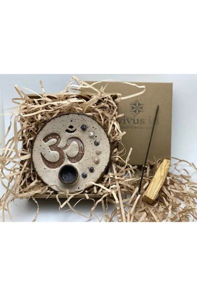 Vivusin Om Çakra Taşlı Palo Santo Kahve Palo Santo Hediyeli ürün görseli 1