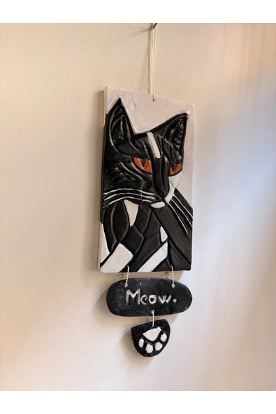 Siyah Kedi Duvar Süsü - Resim 4