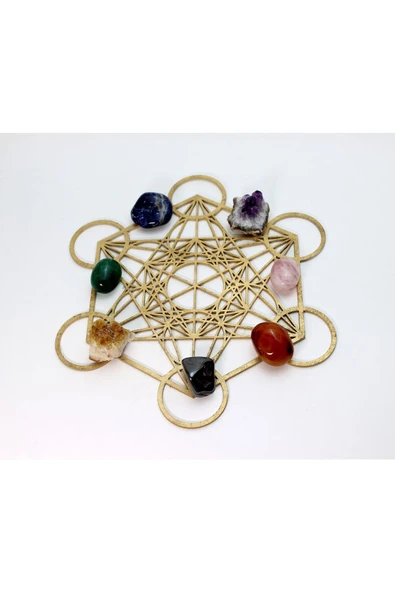7 Çakra Doğal Taşlı Metatron Kübü Sembolü | Hediyelik Kutusunda ürün görseli 1