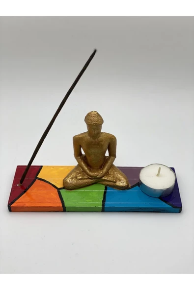 El Yapımı Buda Renkli Mumluk Tütsülük ürün görseli 1