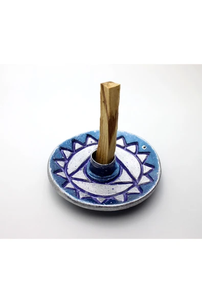 Vivusin Boğaz Çakra Palo Santo Tütsülük El Yapımı Seramik Gökyüzü - Hediyelik Kutusunda ürün görseli 1