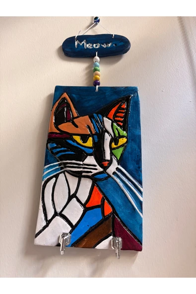 Kedi duvar anahtarlık - hediyelik kutusunda ürün görseli 1
