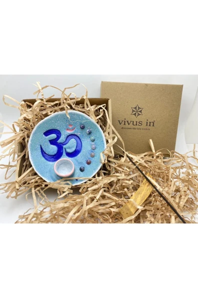 Vivusin Om Çakra Taşlı Palo Santo Tütsülük Mavi Palo Santo Hediyeli ürün görseli 1