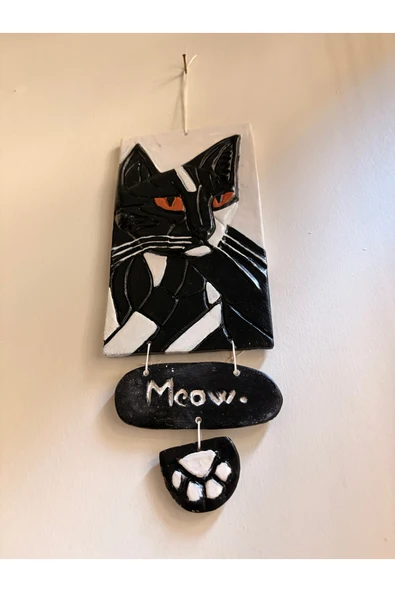 Siyah Kedi Duvar Süsü - Resim 3