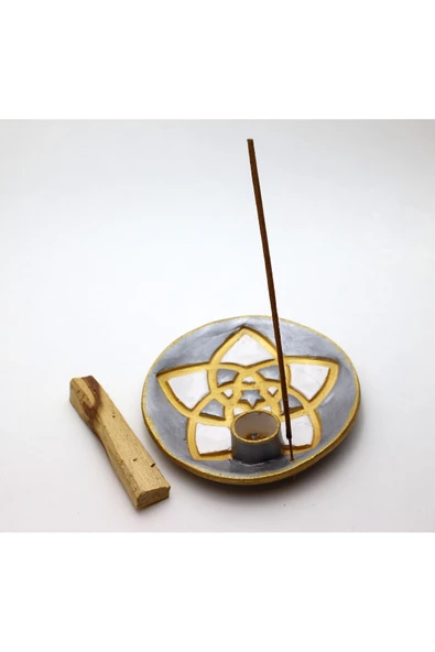 Vivusin Palo Santo Hediyeli El Yapımı Üçlü Venüs Aşk Çiçeği Seramik Gümüş-Hediyelik Kutusunda ürün görseli 1